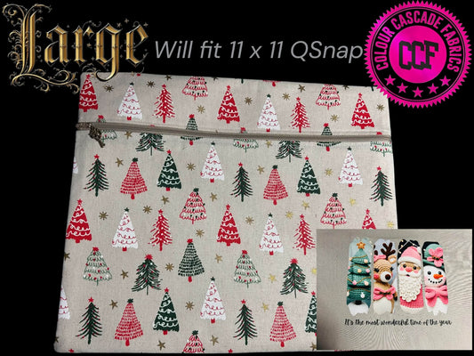 Linen Christmas Trees ~ Large (Moss Zip)