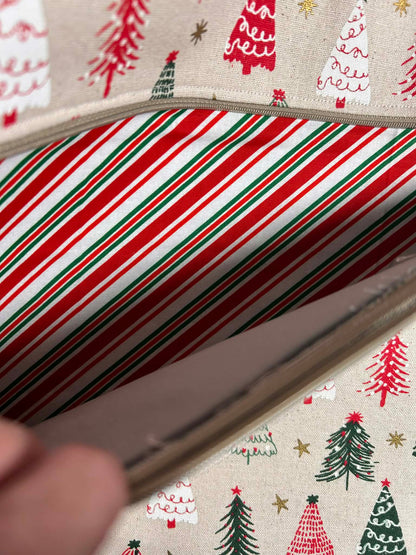 Linen Christmas Trees ~ Large (Moss Zip)