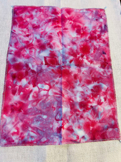 Ice Dye Split ~ Pink #1 ~ 14ct Aida ~ 13 x 17 (Misdye)