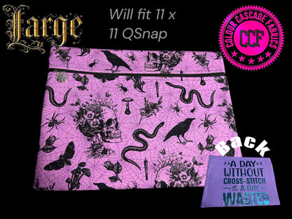 Purple Skulls and Webs ~ Large